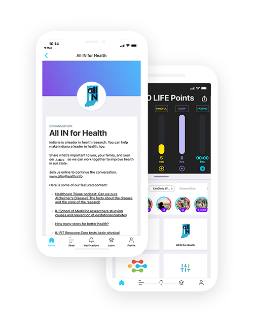 All IN for Health app screen