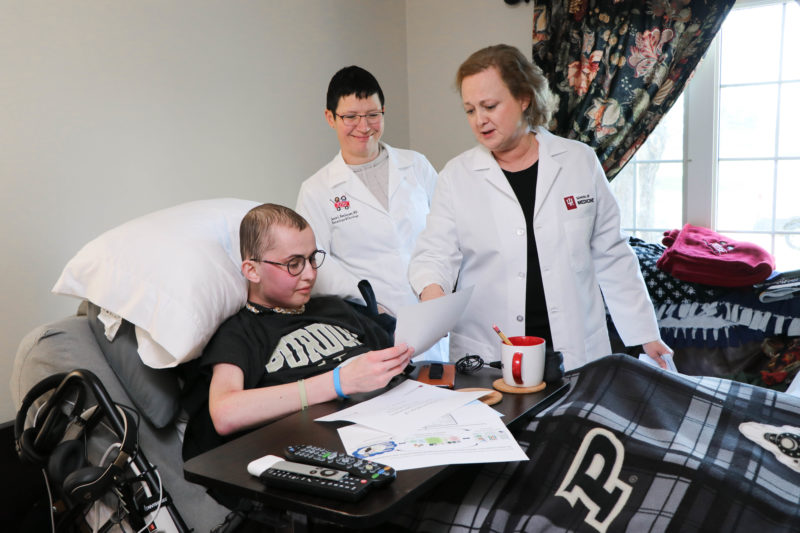Tyler Trent at home with Dr. Renbarger and Dr. Pollok
