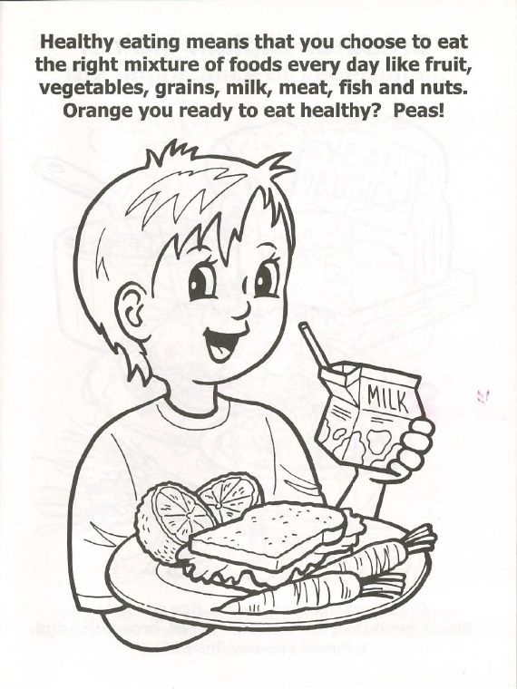 being healthy coloring pages