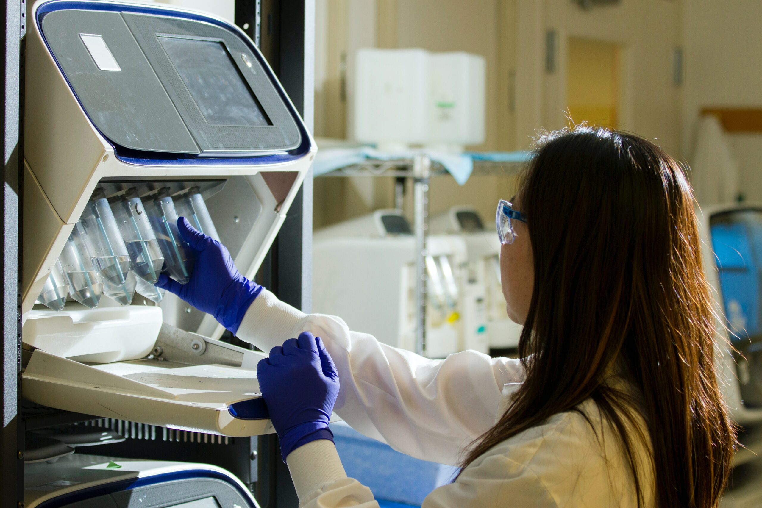 female researcher in a lab