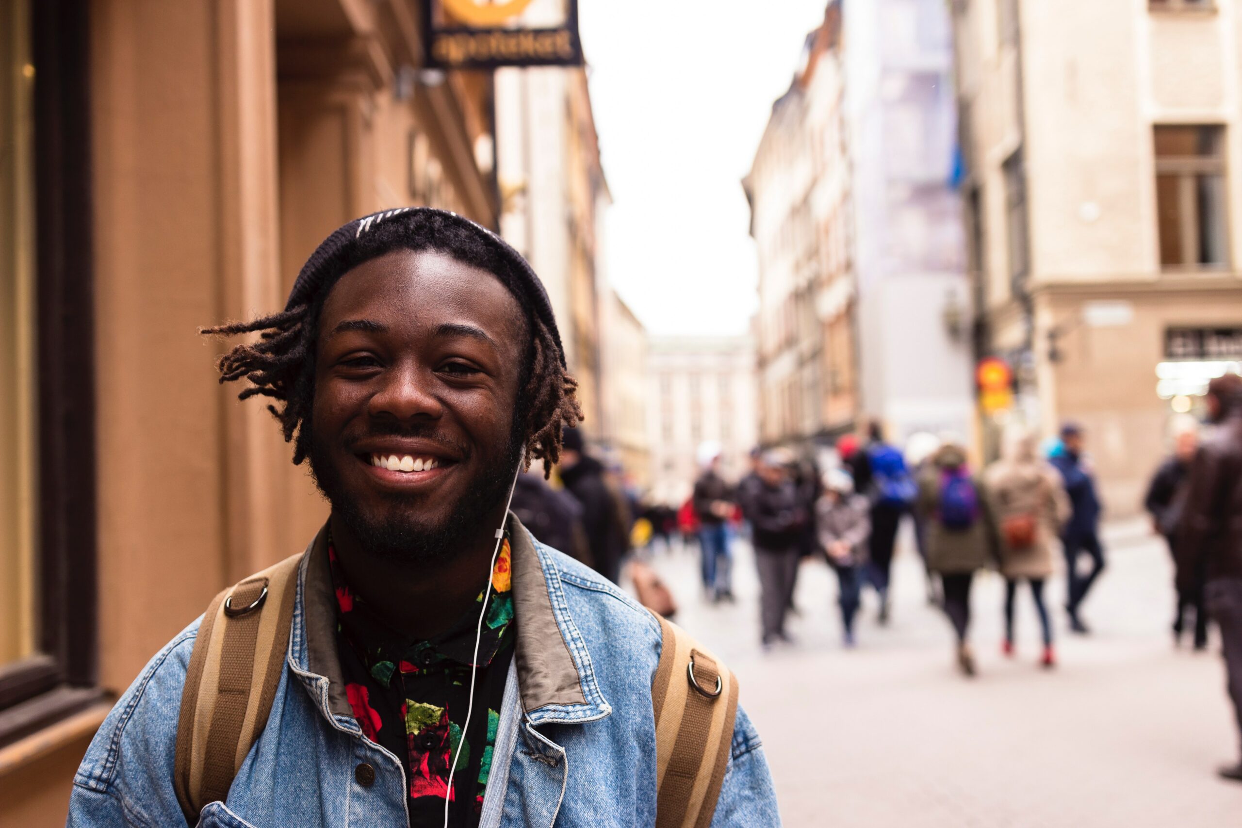 Black man smiling