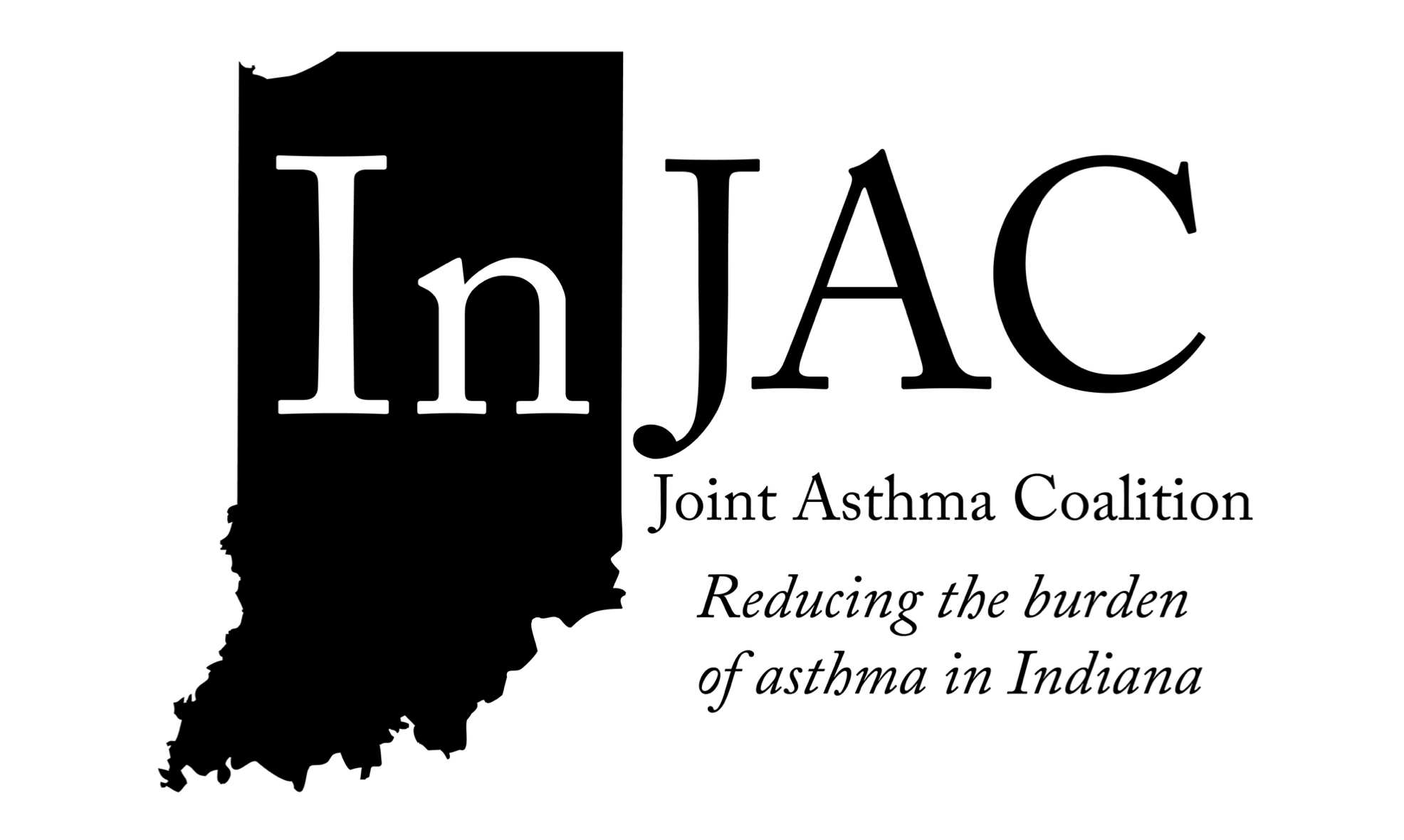 InJAC logo that has the Indiana state outline and reads "Joint Asthma Coalition - Reducing the burden of asthma in Indiana"
